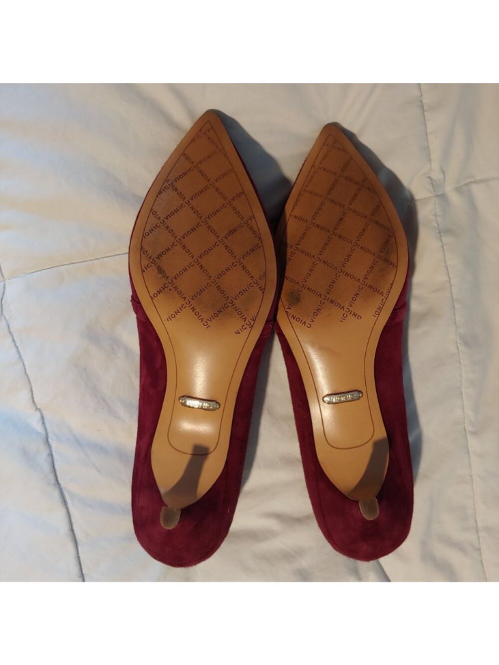 Vionic Minnie Kitten Heel Pump Burgundy Suede Arch Support Comfort Old Money 8.5 - Picture 9 of 10